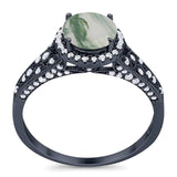 Vintage Style Round Natural Stone Ring