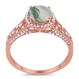 Vintage Style Round Natural Stone Ring