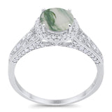 Vintage Style Round Natural Stone Ring