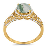 Vintage Style Round Natural Stone Ring