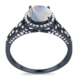 Vintage Style Round Natural Stone Ring