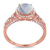 Vintage Style Round Natural Stone Ring