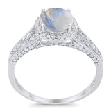 Vintage Style Round Natural Stone Ring