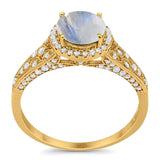 Vintage Style Round Natural Stone Ring