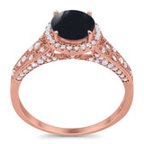 Vintage Style Round Natural Stone Ring