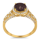Vintage Style Round Natural Stone Ring