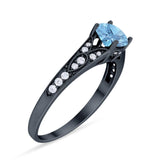 Art Deco Round Natural Stone Cathedral Ring