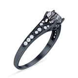 Art Deco Round Natural Stone Cathedral Ring