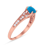 Art Deco Round Natural Stone Cathedral Ring