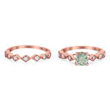 Two Piece Round Natural Stone Bridal Ring