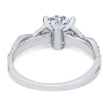 Art Deco Round Natural Stone Solitaire Ring