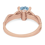 Art Deco Round Natural Stone Solitaire Ring