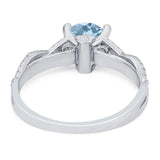 Art Deco Round Natural Stone Solitaire Ring