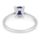 Minimalist Round Natural Stone Solitaire Ring
