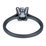 Minimalist Round Natural Stone Solitaire Ring