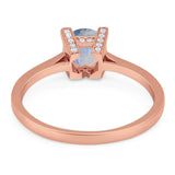 Minimalist Round Natural Stone Solitaire Ring