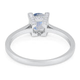 Minimalist Round Natural Stone Solitaire Ring