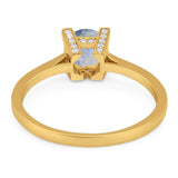 Minimalist Round Natural Stone Solitaire Ring