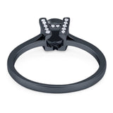 Minimalist Round Natural Stone Solitaire Ring