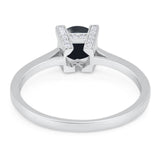 Minimalist Round Natural Stone Solitaire Ring