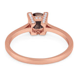 Minimalist Round Natural Stone Solitaire Ring