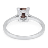 Minimalist Round Natural Stone Solitaire Ring