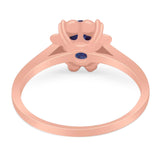 Vintage Style Round Natural Stone Flower Ring