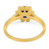 Vintage Style Round Natural Stone Flower Ring