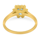 Vintage Style Round Natural Stone Flower Ring