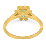 Vintage Style Round Natural Stone Flower Ring