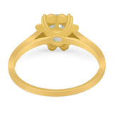 Vintage Style Round Natural Stone Flower Ring