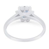 Vintage Style Round Natural Stone Flower Ring