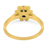 Vintage Style Round Natural Stone Flower Ring