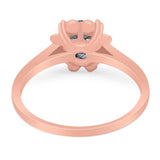 Vintage Style Round Natural Stone Flower Ring