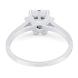 Vintage Style Round Natural Stone Flower Ring