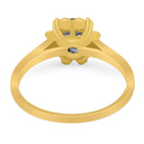 Vintage Style Round Natural Stone Flower Ring