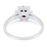 Vintage Style Round Natural Stone Flower Ring