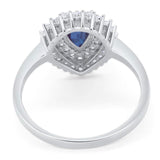 Pear Teardrop Natural Stone Halo Ring