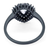 Pear Teardrop Natural Stone Halo Ring