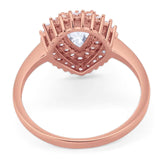 Pear Teardrop Natural Stone Halo Ring