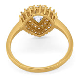 Pear Teardrop Natural Stone Halo Ring