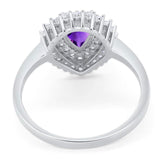 Pear Teardrop Natural Stone Halo Ring