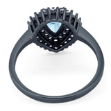 Pear Teardrop Natural Stone Halo Ring