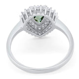 Pear Teardrop Natural Stone Halo Ring