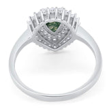 Pear Teardrop Natural Stone Halo Ring