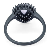 Pear Teardrop Natural Stone Halo Ring