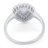 Pear Teardrop Natural Stone Halo Ring