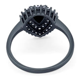 Pear Teardrop Natural Stone Halo Ring