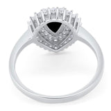 Pear Teardrop Natural Stone Halo Ring