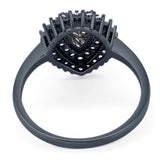 Pear Teardrop Natural Stone Halo Ring